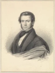 Portret van George Gillis Haanen, Gilles, door Willem van der Worp. Een scan geleverd door het Rijksmuseum. Datum is geschat